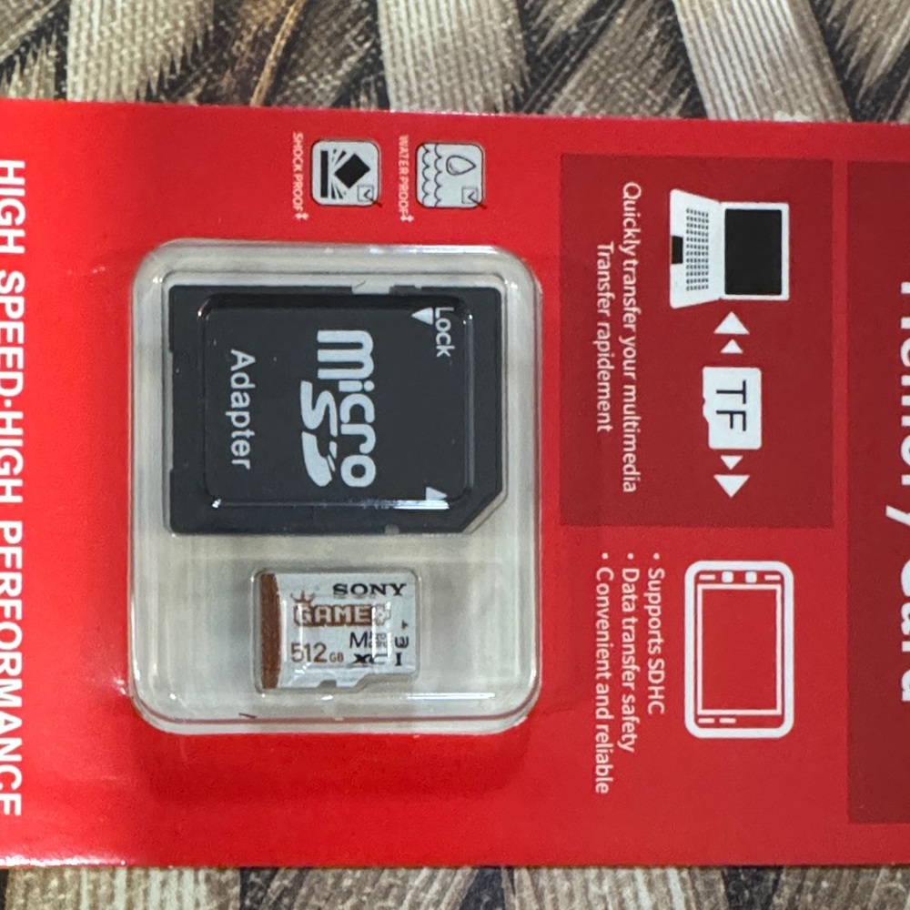 Sony Black and Red Micro SD Card with Adapter